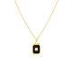 1.5pt Diamond Black Enamel Octagon Medallion Necklace Real 14k Yellow Gold 18