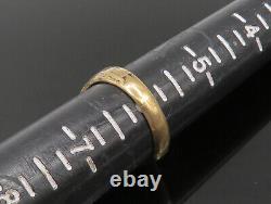 10K GOLD Vintage Antique Black Enamel Signet Band Ring Sz 6 GR287