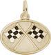 10k Yellow Gold Black Enamel Crossed Checkered Flags Charm By Rembrandt