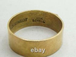 10K Yellow Gold Black Enamel Masonic Ring Size8.5 8.3mm 4.2g S2163