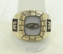 10K Yellow & White Gold Black Enamel GM Company Ring Size 12.5 18.4g A9656