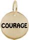 10k Or 14k Gold Black Enamel Courage Charm Tag Charm By Rembrandt
