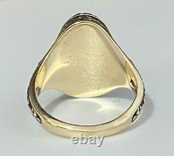10K solid gold Enamel & Onyx 1978 Indiana University ring 5.70g size K 5 1/8