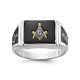 10k White Gold Black Enamel And Onyx Masonic Ring Best Gift For Mens