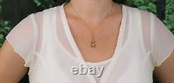 10k Yellow Gold Diamond and Seed Pearl Black Enamel Antique Lavalier Necklace 15