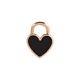 14k Rose Gold Black Enamel Heart Pendant For Mother's Day Gift
