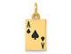 14k Yellow Gold Black Enamel Ace Of Spades Card Charm Pendant (no Chain)