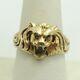 14k Yellow Gold Diamond Eye Black Enamel Roaring Lion Ring Size 8.75 9.7g D6537