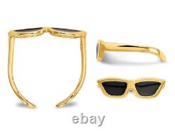 14K Yellow Gold Sunglasses with Black Enamel Toe Ring