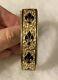 14k Gold With Black Enamel Taille D'epargne Bangle Bracelet Fleur De Lis 1890