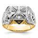 14k Two-tone Gold With Black Enamel And Diamond Masonic Ring Size10 9.29g