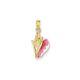 14k Yellow Gold 3d Enameled Conch Shell Pendant