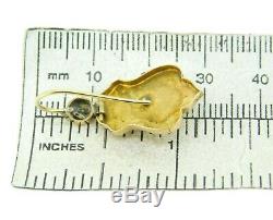 14k Yellow Gold Victorian Black Enamel Pearl Earrings (#J4648)