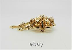 14k Yellow Gold Vintage Black Enamel Diamond Pin Brooch Rare Find Lb2765