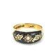 15ct Gold Edwardian Black Enamel Pearl Momento Mori Mourning Ring Boxed