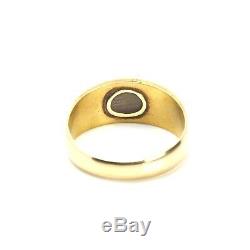 15ct Gold Edwardian Black Enamel Pearl Momento Mori Mourning Ring Boxed