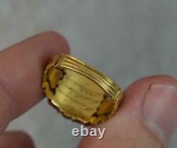 1832 William 18ct Gold & Black Enamel Mourning Panel Ring d0420