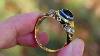 1854 Victorian Mourning Ring For William Jope 18k Gold Old Mine Cut Diamonds Back Enamel