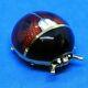 18k Yellow Gold With A Red, Black & White Enameled Lady Bug Pin Or Brooch