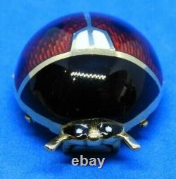 18K Yellow Gold with a Red, Black & White Enameled Lady Bug PIn or Brooch