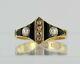 18ct Diamond And Pearl Black Enamel Antique Mourning Ring Dated 1867 Ref2365