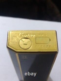 18k Gold & Black Enamel Cartier Pocket Lighter