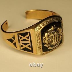 1928 Art Deco 10K Gold Class Ring-Woodbury TN High School 7.1 grams Lions Black