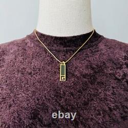 1977 GIVENCHY Vintage Logo Gold Plated Enamel Choker Necklace Jewellery