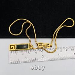 1977 GIVENCHY Vintage Logo Gold Plated Enamel Choker Necklace Jewellery