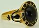 19th C. Victorian Memento Mori/mourning 9k Gold, Onyx & Black Enamel Ornate Ring