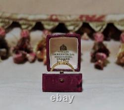 ANTIQUE GOLD ENAMELLED RING Victorian Keepsake Memento Mori Pearl Ring & Box