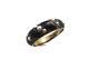 Antique Late Victorian English 15k Gold Black Enamel & Pearl Ring C1890