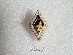 Antique 14K Gold Black Enamel Opals & Diamonds Sigma Alpha Epsilon Fraternity