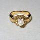 Antique 14k Yellow Gold Ladies Ring With Black Enamel & Pearl (5.7g, Size 3.5)