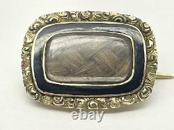 Antique 15 ct Gold Georgian Mourning Memorial Brooch, Pin