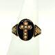 Antique 15ct, 1874 Pearl And Enamel Mourning Ring, Size K