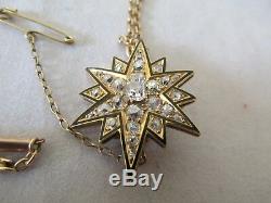 Antique 15ct Rose Gold Diamond and Black Enamel Pendant / Brooch Valuation $9000