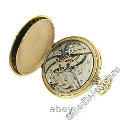 Antique 18k Gold Patek Philippe Pocket Watch Ca. 1914 with Black Enamel Greek Key