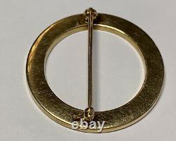 Antique Art Nouveau Carter Gough Co. 14k Gold Black Enamel Circle Pin Brooch