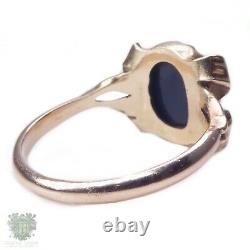 Antique Australian solid 9ct gold black opal triplet ring