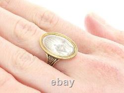 Antique Black Enamel and 18 ct Yellow Gold Sepia Mourning Ring