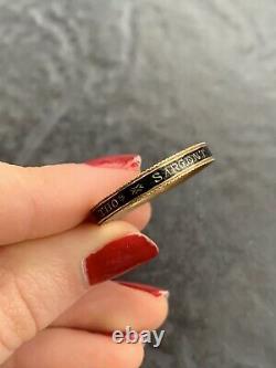 Antique C. 1774 Black Enamel Mourning Band Ring in 18ct Gold