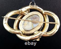 Antique Diamond mourning brooch pendant, Black enamel, 15ct gold