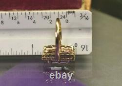Antique Edwardian 10K gold amethyst black enamel ring sz 8.5