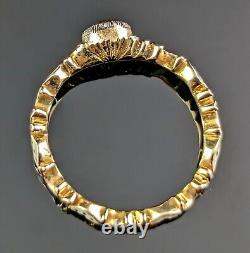 Antique Georgian Diamond solitaire ring, White and black enamel, 18th century
