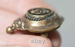 Antique Gold 19th Century Victorian Mourning Brooch with Black Enamel May 1878
