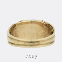 Antique Gold Ring Early Victorian Hair Locket Black Enamel Mourning Ring 15ct