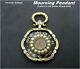Antique Mourning Pendant 9ct Gold Seed Pearls Black Enamel Beautiful Hair Box