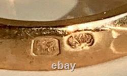 Antique Russian Faberge 14K Pink Gold Black Enamel 1.23ct. Diamond Ladies Ring