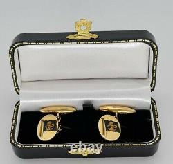 Antique Stunning Royal Crown Lion 18ct Gold and Enamel Cufflinks 10.7g 19mm